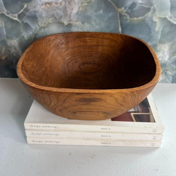 Unbranded Wood Bowl Medium 10" Dark Brown - Picture 1 of 9